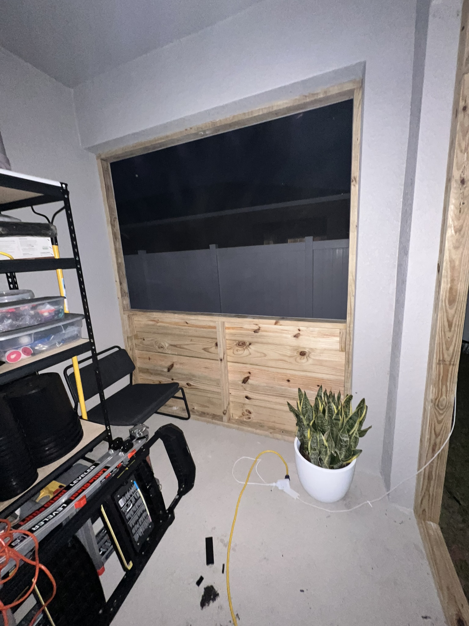Screened-in patio construction project